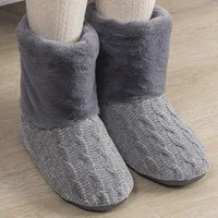 Women's Socks Infoor Fluffy Shoes Thick Plush Warm Indoor Floor Shoes Flat Cotton Shoes Cute Knitting Home Slippers Female Botas