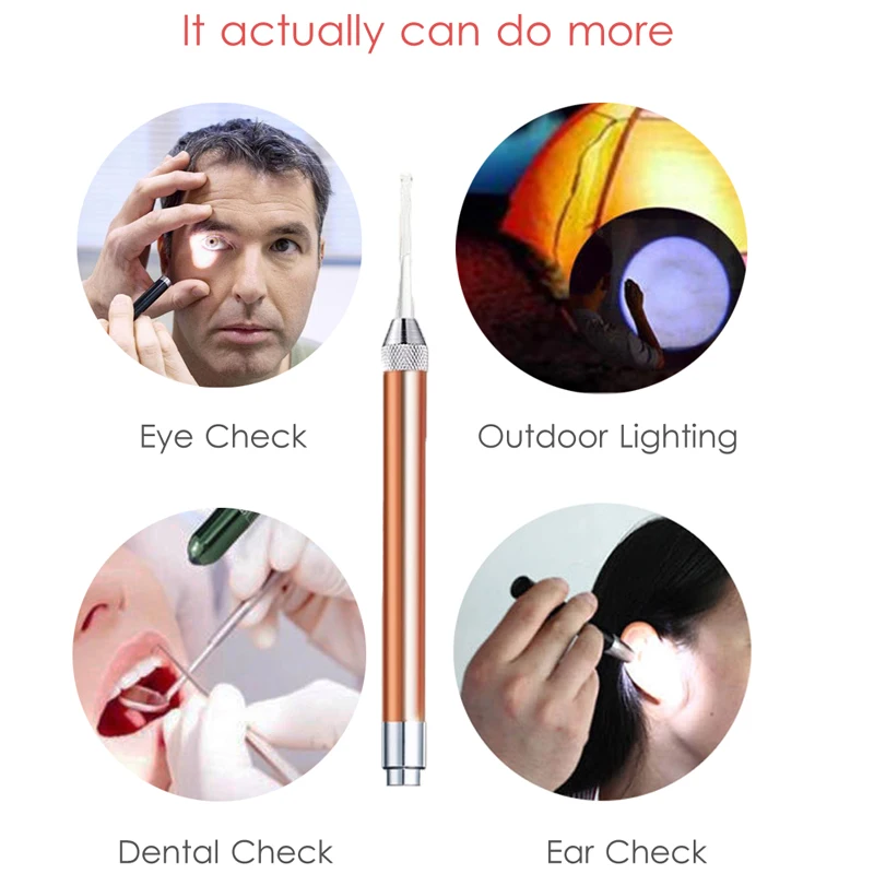 Хит продаж светильник ложка для ушей блестящий наушник детей видимый чистки