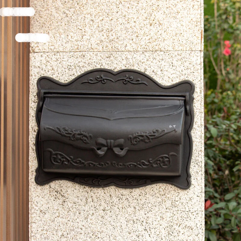 

European Villa Door Mailboxes Outdoor Letter Box Hanging Wall Community Outdoor Post Box Creative Cast Aluminum Street Mailbox