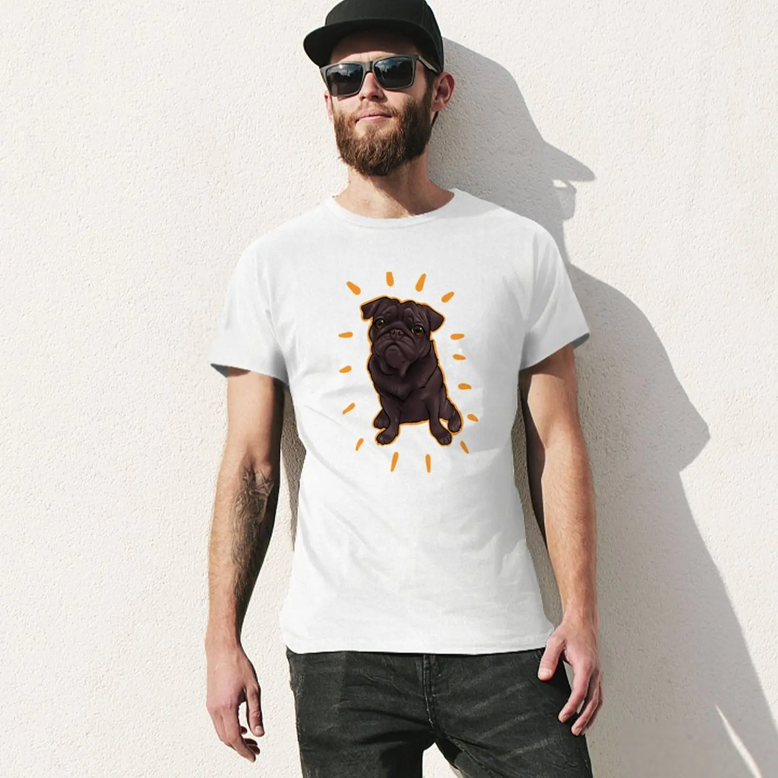 Мужская летняя футболка с принтом мопса Тора