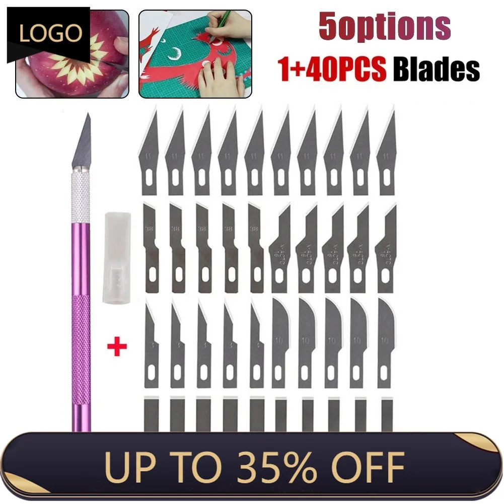 

Нескользящий металлический скальпель Kn-ife, набор инструментов, резак, гравировка, ремесло Kni-ves + 40 шт. лезвий, ручные инструменты для ремонта ...