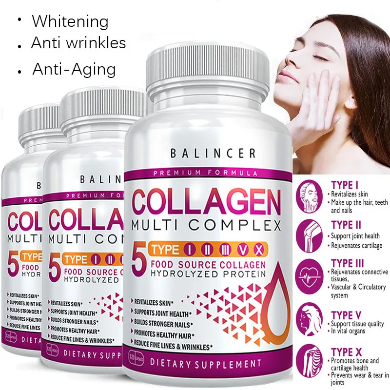 

Hydrolyzed Collagen Peptide Supplement - Promotes Healthy Hair, Skin, Nails and Joints, Reduces Wrinkles, and Tightens Skin