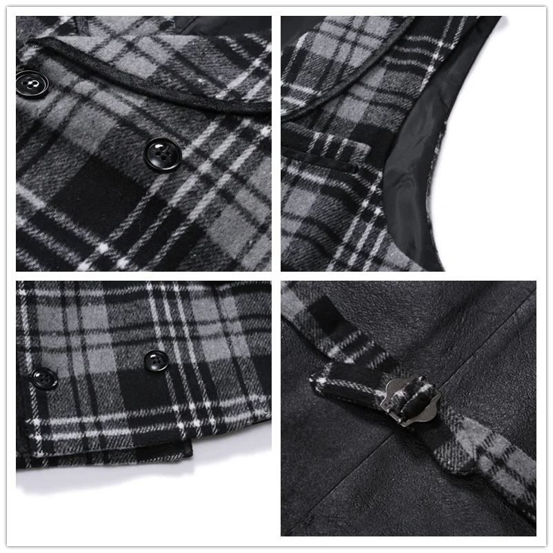 Мужской Клетчатый жилет в британском стиле двубортный безрукавка полоску модный