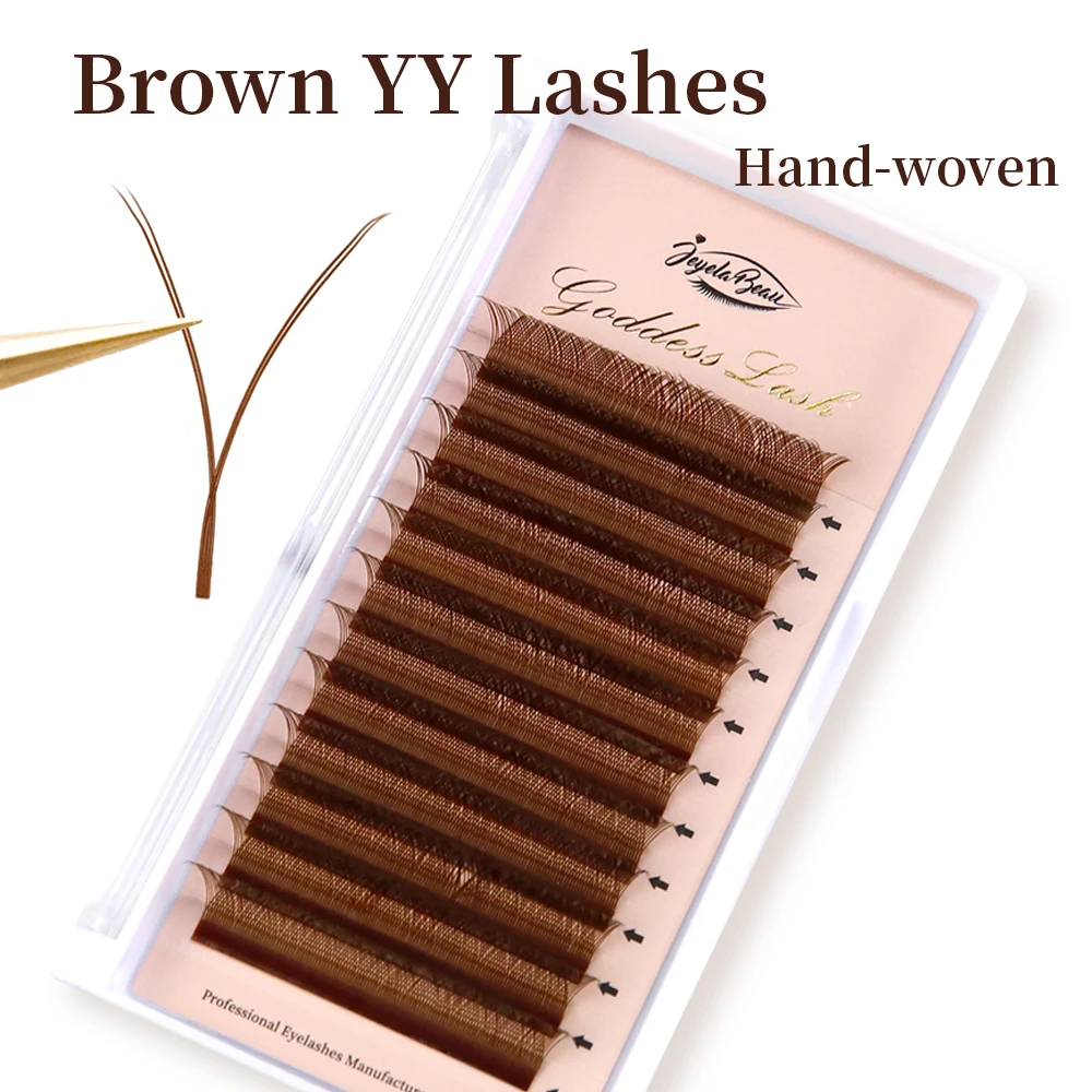 Накладные ресницы в форме богини коричневый YY с двойными наконечниками ручная