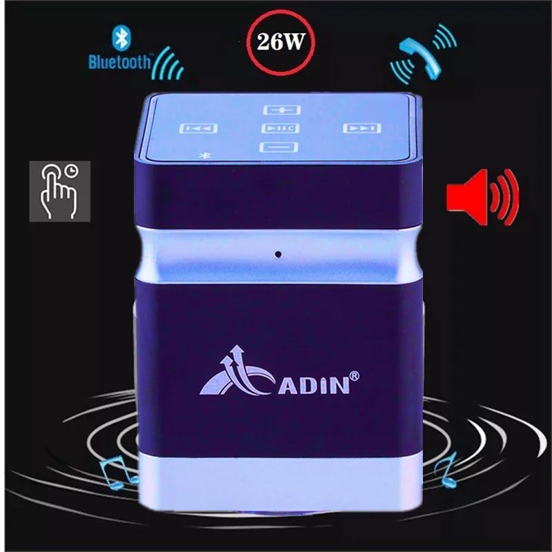 Adin 26w Vibro Bluetooth Speaker Wireless Music Soundbar Subwoofer Neighbor Column Portable Smart Vibration Resonance Speakers