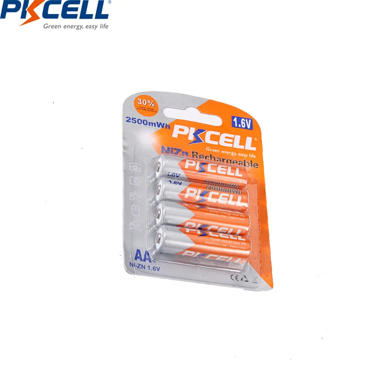 

Аккумуляторные батарейки PKCELL AA 1,6 в, никель-Цинковый, МВт/ч, 4 шт.