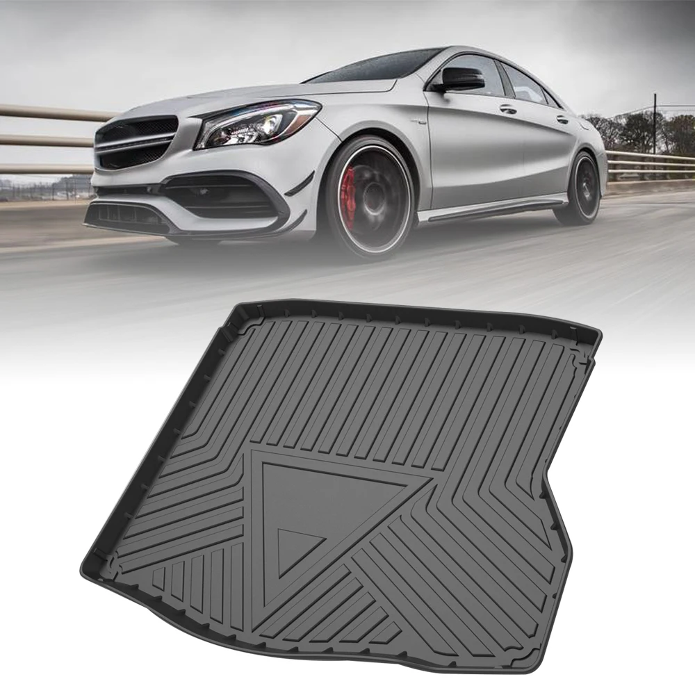 TPE Car Storage Box Pad Rear Trunk Mat For Mercedes-Benz CLA-Class 2014-2017 2018 2019 2020 Waterproof Protective Rubber Mat