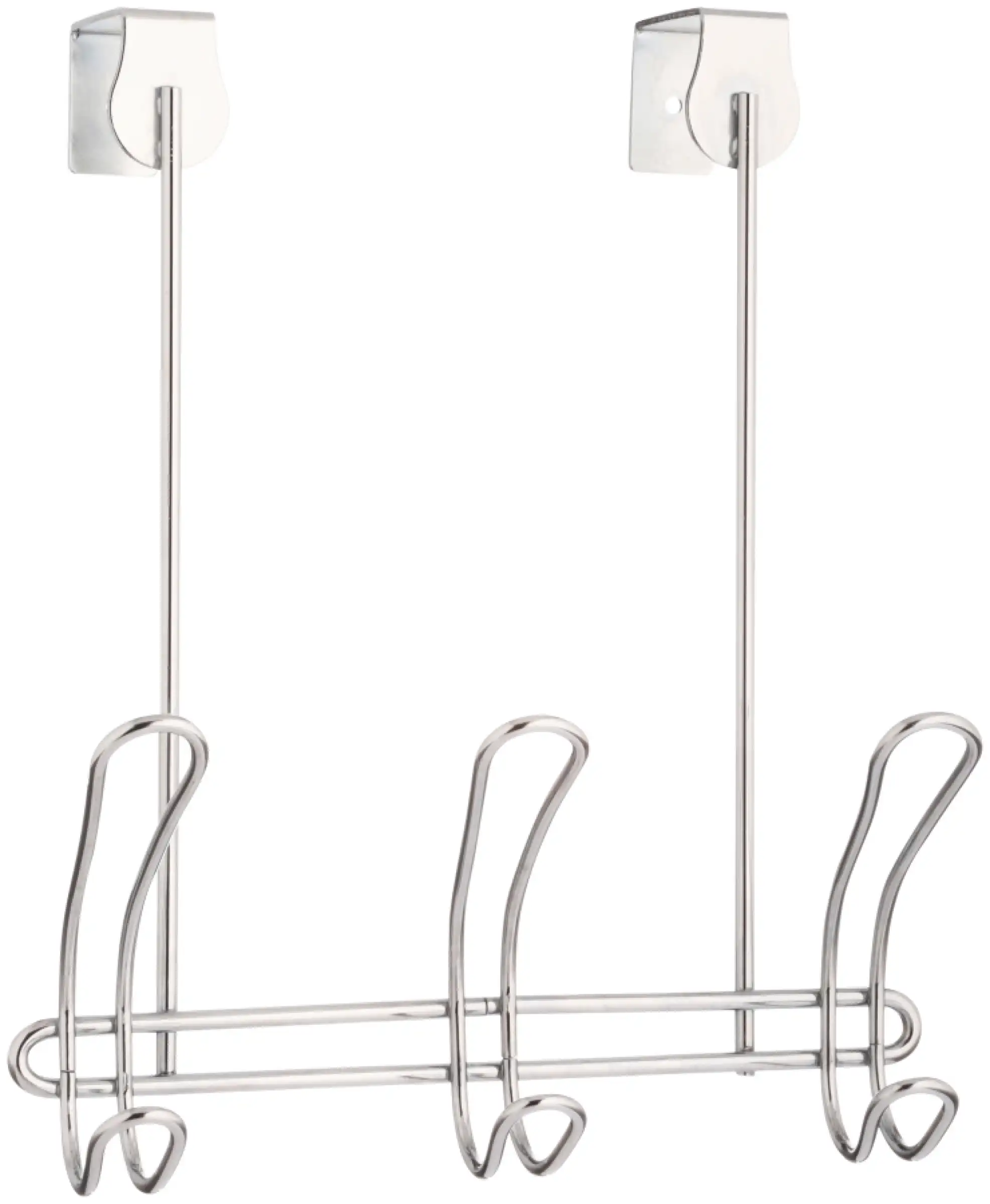 

Chrome Classico 3-Hook Over the Door Storage Rack, 11.5" H x 8.9" W x 3.9" L