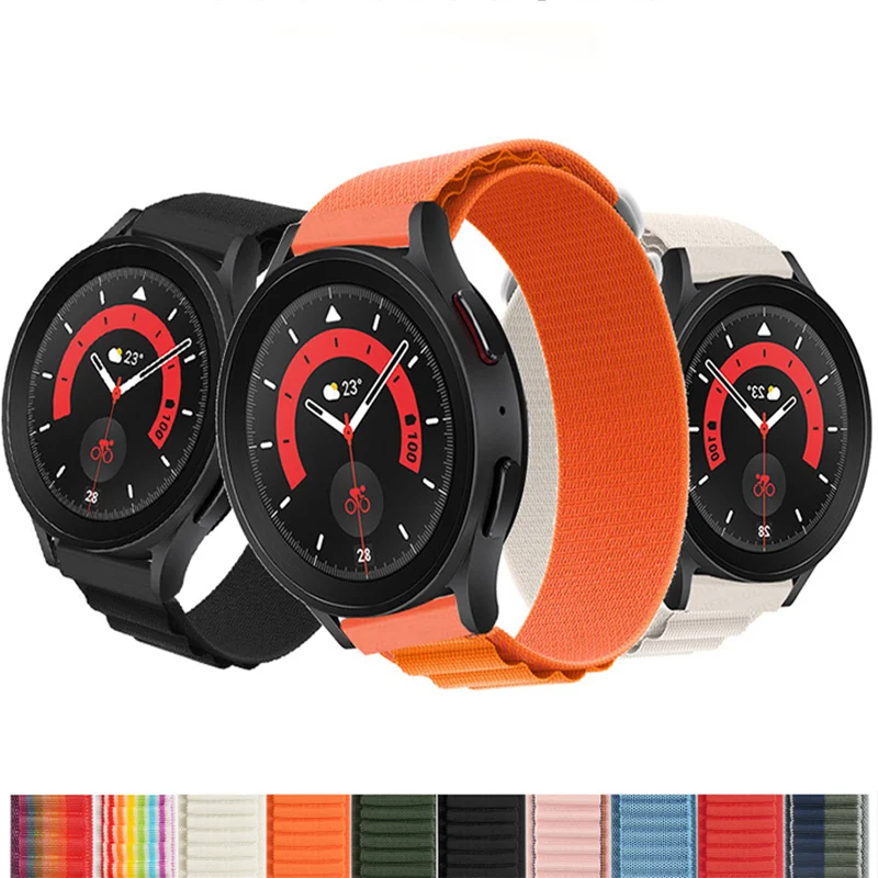 

Ремешок 20 мм 22 мм для Samsung Galaxy Watch 4/5 Pro, браслет для Active 2 Gear S3, альпийская петля, correa Galaxy watch 4 44 мм 40 мм