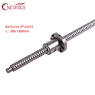Шариковый винт SFU2505 300 500 1000 1500 мм C7, шариковый винт с фланцем 2000, одношариковая гайка BKBF20, Концевая обработка для деталей ЧПУ