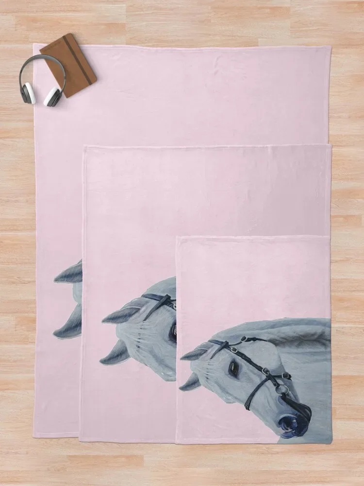 Портрет белой лошади плед Kyneton Moorlight постельное белье декоративный диван