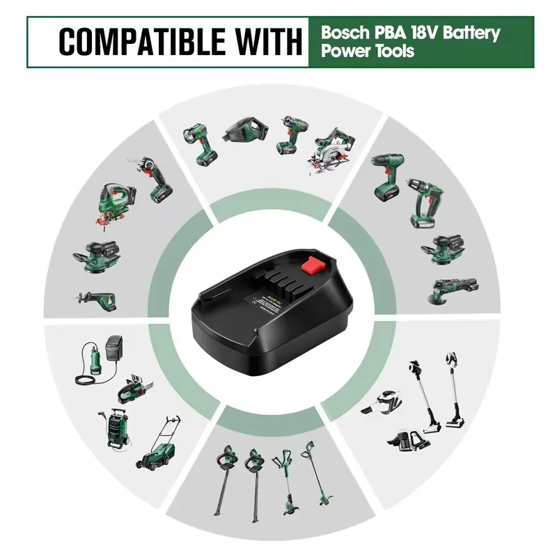 Фото BOSB18C для литий-ионного аккумулятора Bosch 18 В для инструментов Bosch C, сменный адаптер 18 В, зеленый, синий, адаптер для аккумулятора №5