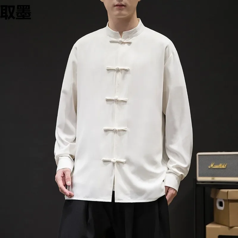 Костюм Тан мужской весенне-осенний костюм в китайском стиле свободная рубашка на