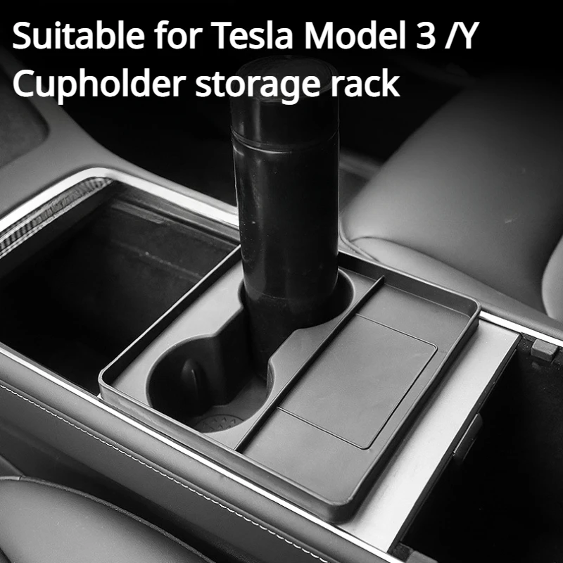 

For Tesla Model 3 Model Y Central Control Water Cup Holder Limit Storage Box Beverage Non-slip Double Hole Insert Accessories