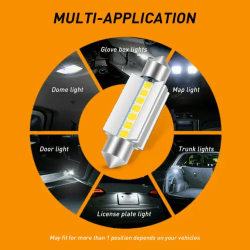 

7-Smd Festoon 578 212-2 6000K Led Map Light Bulbs For Gmc Sierra 1500 2004-2013