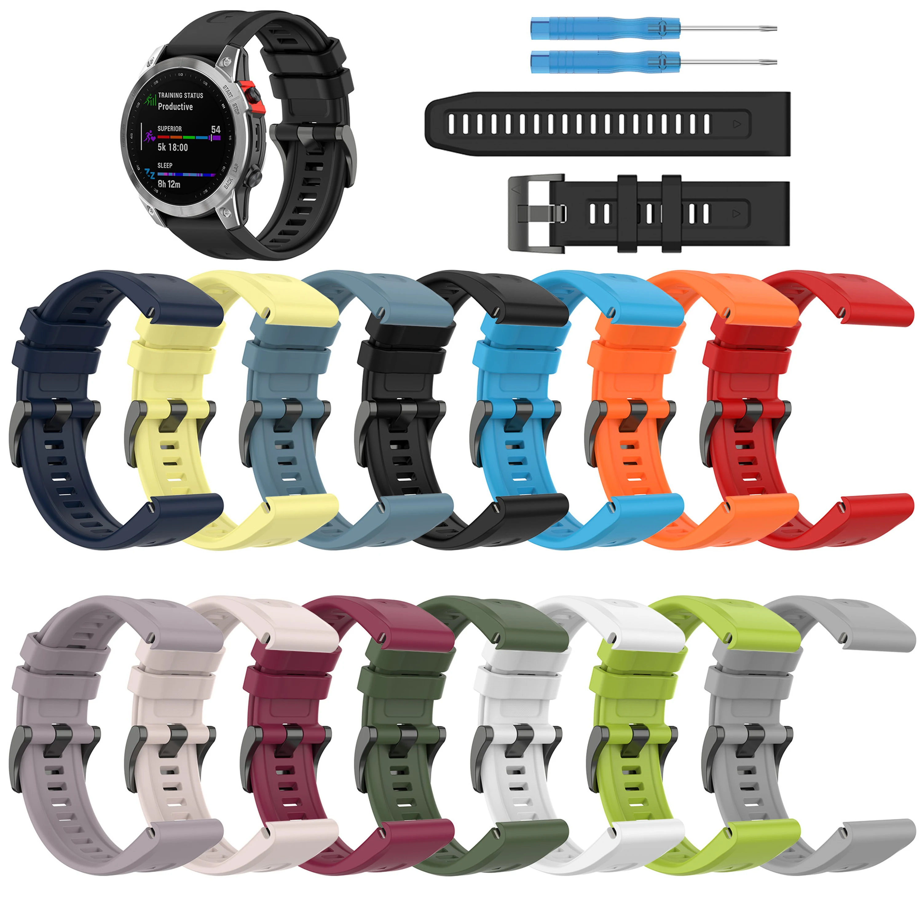 26 22 20MM Silicone Watch Band Straps For Garmin Fenix 7X 7 7s 5 5X Plu Easyfit Wristband Fenix 6X 6 Pro 6s Smart watch Bracelet