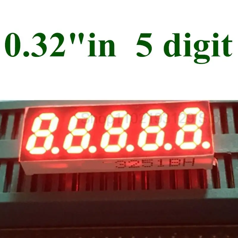 

RED 0.32" inch LED digital tube 0.32in digital tube 7 segment led display 5 digits common cathode
