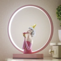 nordic pink girl cute lamp bedroom bedside table light stepless dimming with remote control app fine ornaments home decor modern