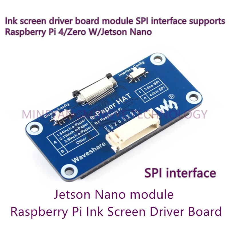 

1PCS/LOT E-Paper-HAT Ink Screen Driver Board Module SPI Interface Supports Raspberry Pi 4/Zero W/Jetson Nano