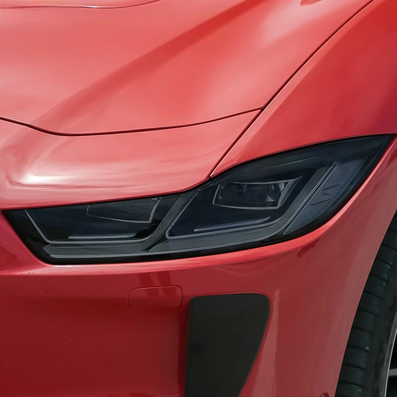 

Прозрачная Черная защитная пленка для автомобильных фар, самовосстанавливающаяся наклейка из ТПУ для Jaguar I Pace 2018 2019 2020, аксессуары, 2 шт.