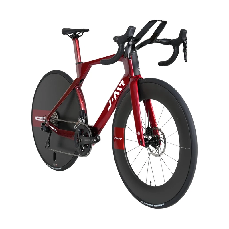Фото Велосипед шоссейный VITTORIA Aero 105 DI2 с интегрированной карбоновой рамой, закрытыми карбоновыми колесами 700C и дисковыми тормозами №1