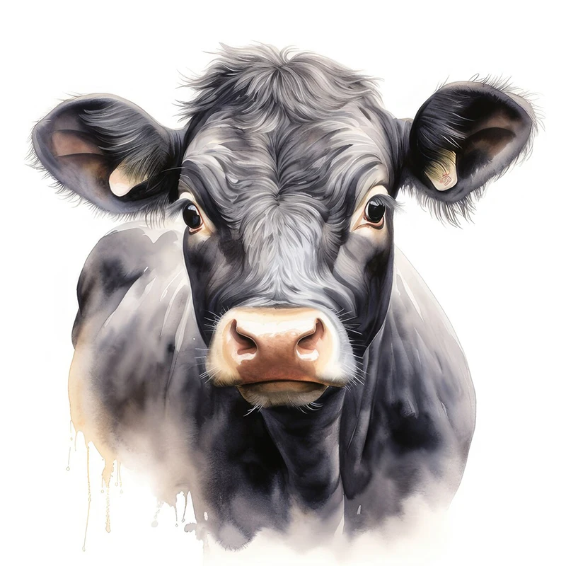 

ПВХ наклейки на стену корова черная