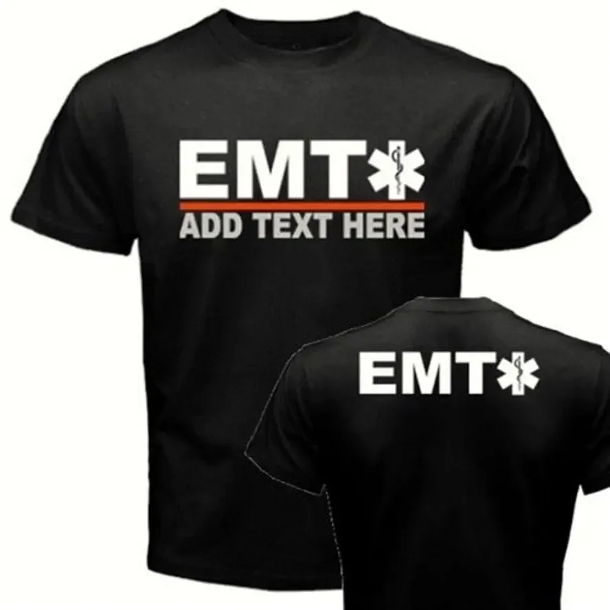 Фото Футболка скорой помощи EMT EMS, медицинский техник, фельдшер. Летняя хлопковая мужская футболка с коротким рукавом и круглым вырезом, новинка S-3XL №1