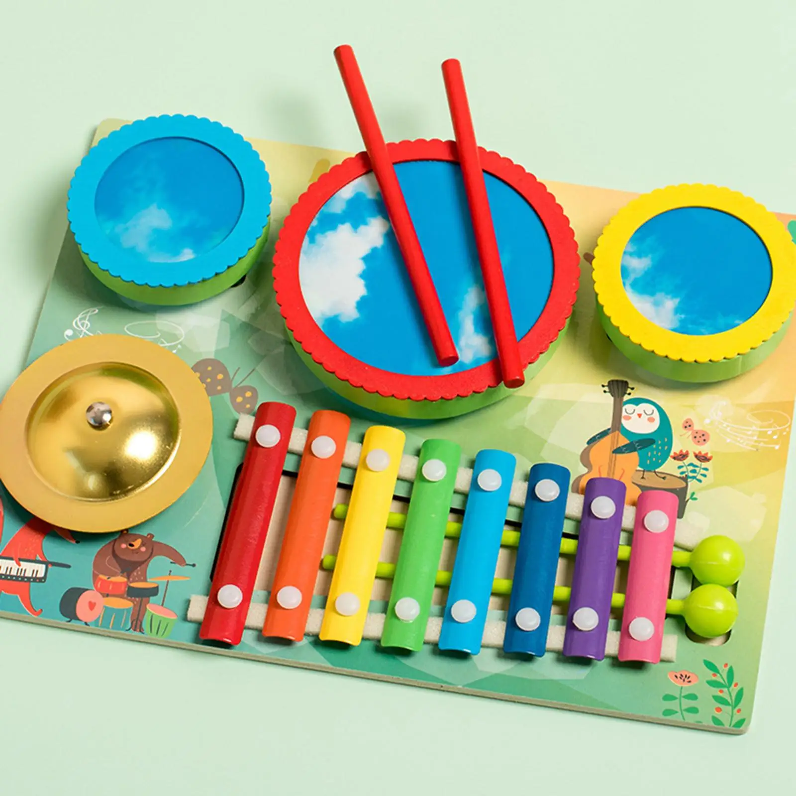 

Glockenspiel Xylophone Kids Music Toy with 4 Mallets Hand Knock Piano and Cymbal Toy for Ages 3 4 5 6 Years Old Boy Girl Kids