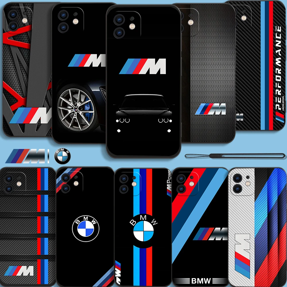 

Luxury Sports B-BBMW Phone Case For Samsung Galaxy S23 S22 S21 S20 Ultra Plus FE S10 4G S9 Note 20 10 9 Plus With Lanyard Cover