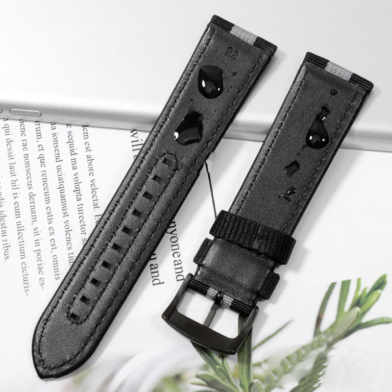 Ремешок нейлоновый парусиновый для мужских часов серии Луиджи 22 мм |