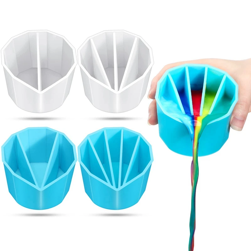 

Split Cup For Paint Pouring 4 Pcs 2 3 4 5 Chambers Reusable For Fluid Art Acrylic Paint Resin Pouring DIY Making