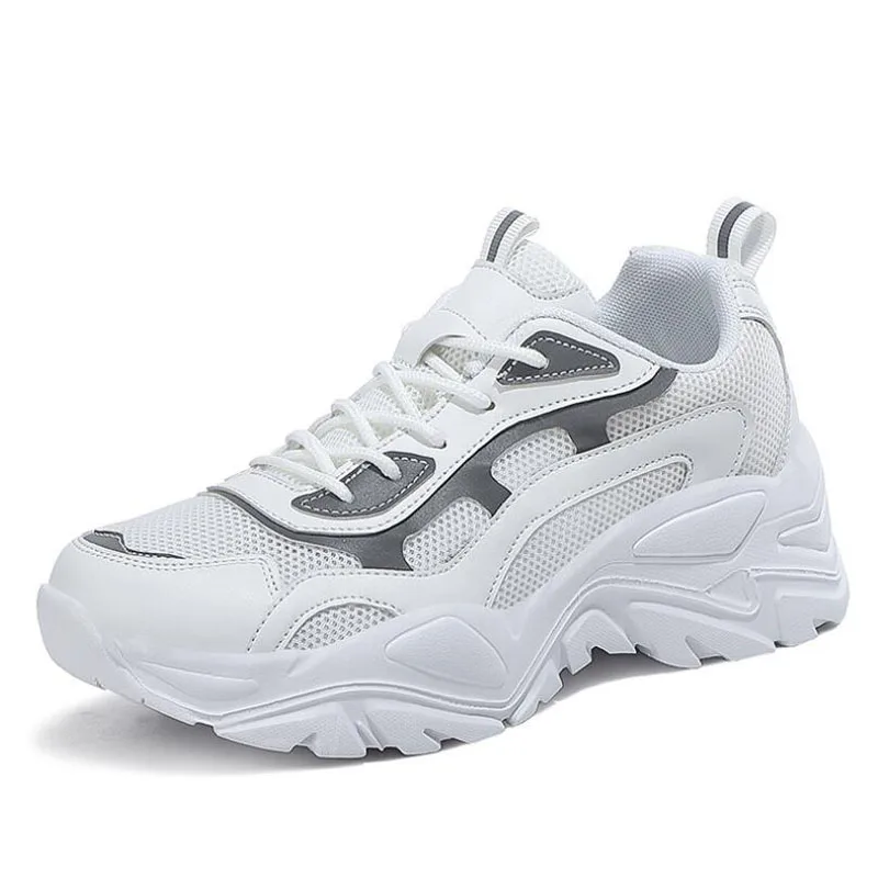 

JUNSRM Sneakers Women Vulcanize Shoes New Female Black White Platform Thick Sole Running Casual Ladies Shoes Tenis Feminino