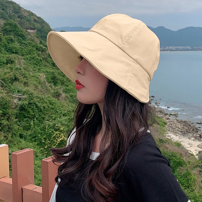 

1 шт., регулируемая однотонная Панама с широкими полями