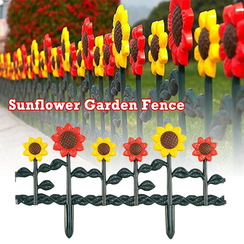 

Plastic Garden Picket Fence Flower Shape Colourful Lawn Plant Borders For Garden For Garden Outdoor Yard Garden Decoration