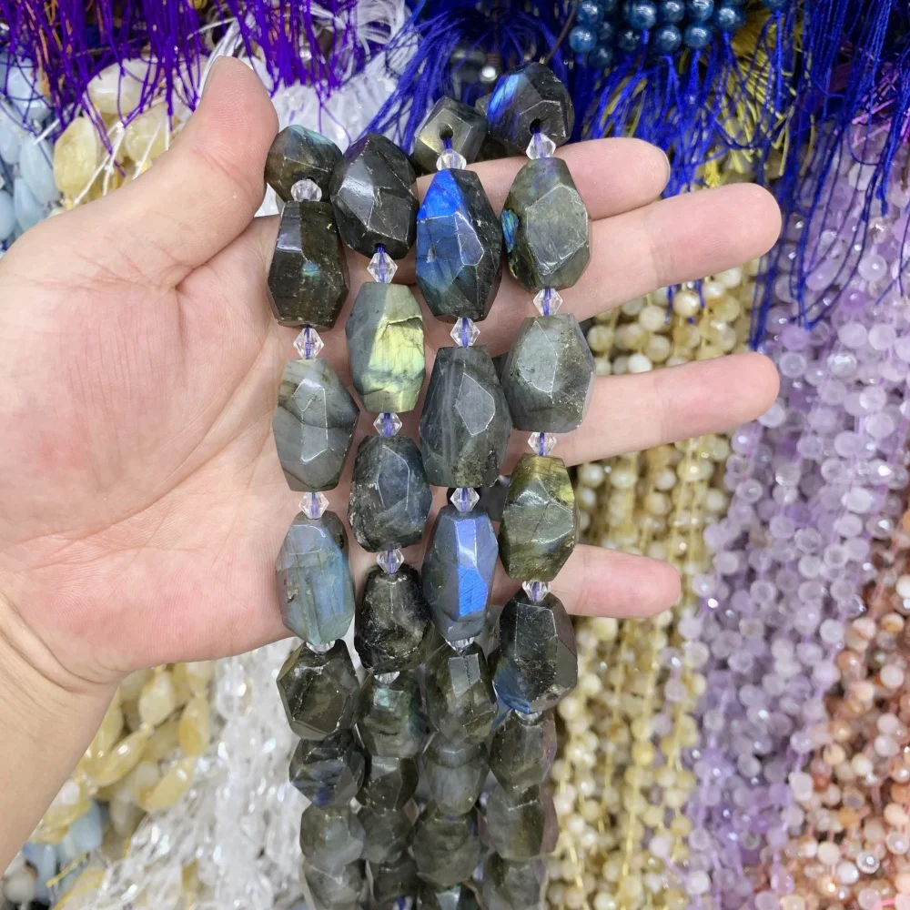 Бусины из натурального камня граненые бусины ручной работы неправильной формы