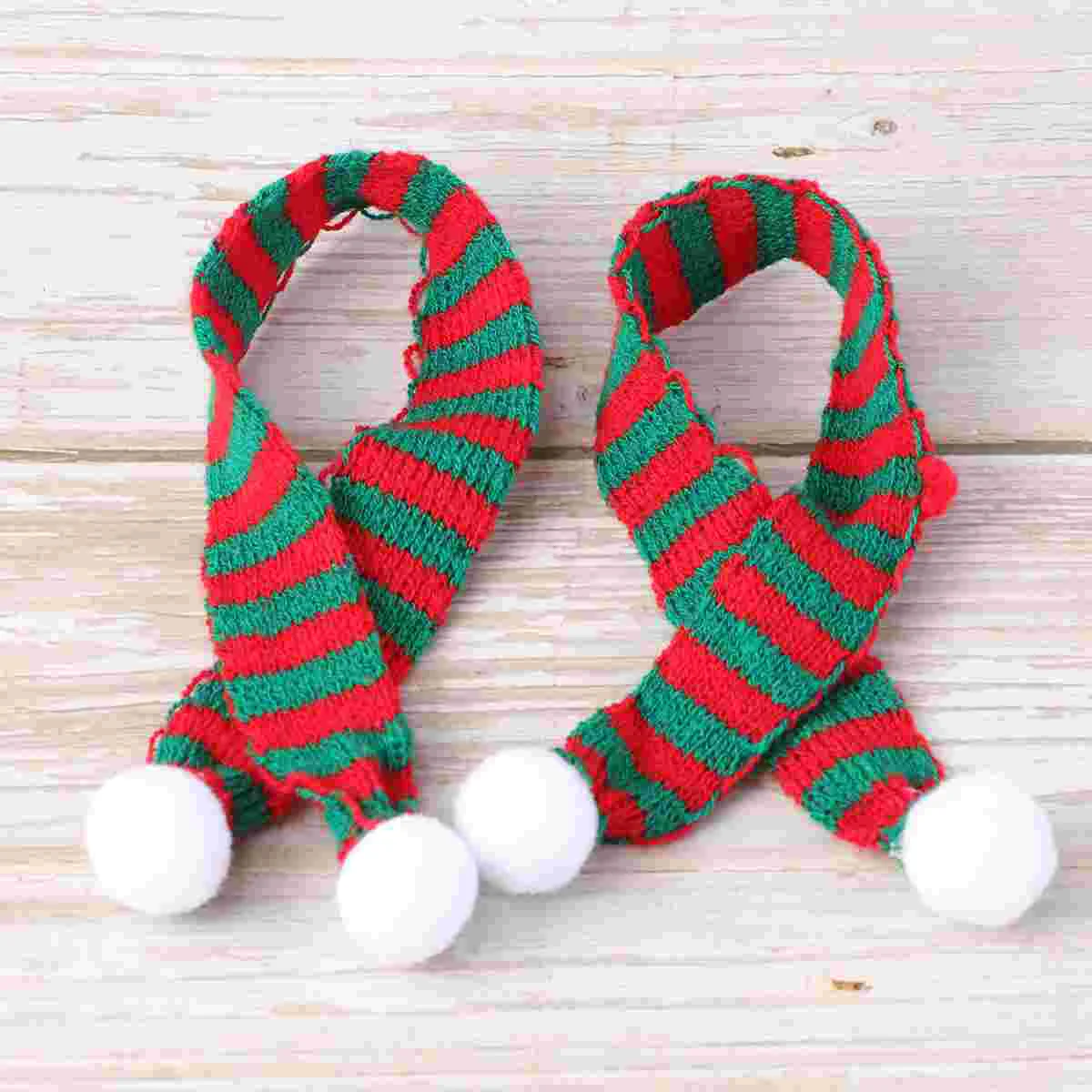 

Scarf Christmas Bottle Mini Decorations Forwine Little Decor Snowman Knitted Scrarf Pet Decorative Knit Red Xmas Scarfs Clothes