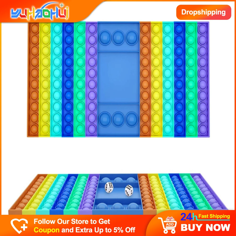 

Large Chessboard Popular Push Bubble Rainbow Board Game Fidget Toy Childrens Fun Games Decompression Toys Adult Anti-stress Toys