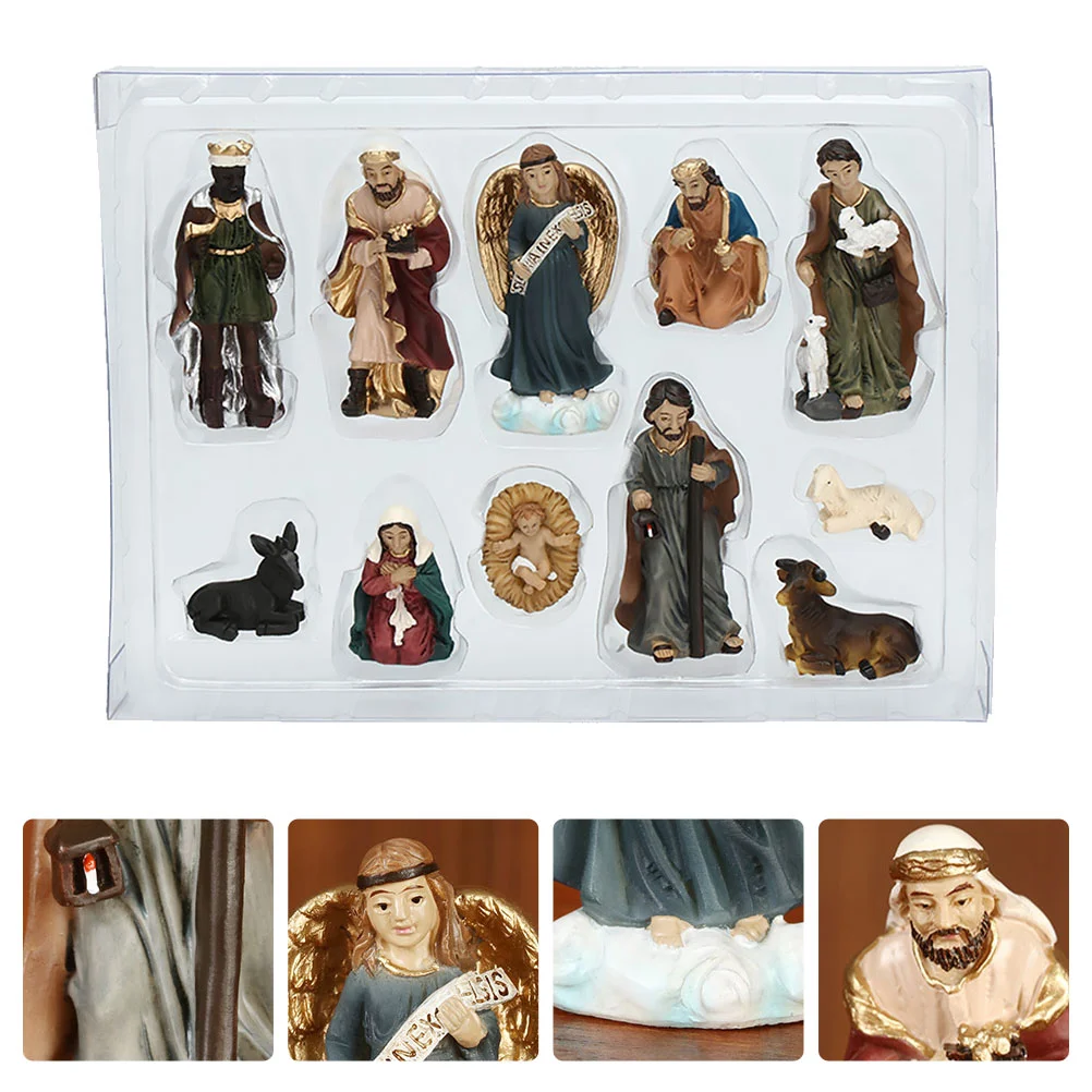 

House Decorations Home Nativity Sculpture Religious Artwork Figurine Decorative Resin Artware Collection Gift Baby