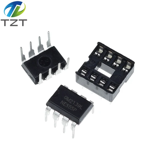 10Pcs , (5 Each) NE555 NE555P 555 Timer Programming + 8 Pin Sockets
