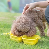 foldable bowl dish for dogs cat outdoor pet feeder portable pet travel collapsible silicone dog bowl food water feeding