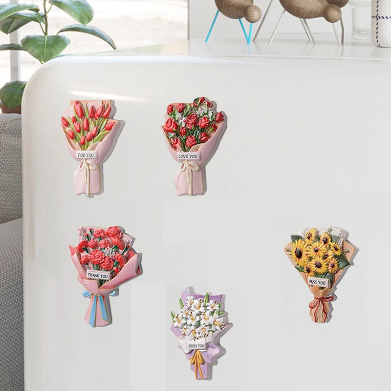 

Подсолнух букет цветов Магнитная Наклейка на холодильник 3D имитация смолы наклейка на холодильник