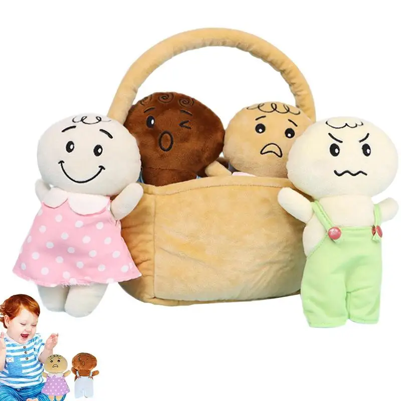 

Basket Of Buddies Dolls Plush Doll Set For Toddlers 4 Piece Set Interchangeable Clothes Stuffed Plush Figures For All Ages