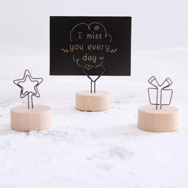 

Literary Wooden Message Clip Retro Photo Note Clip Iron Message Clip