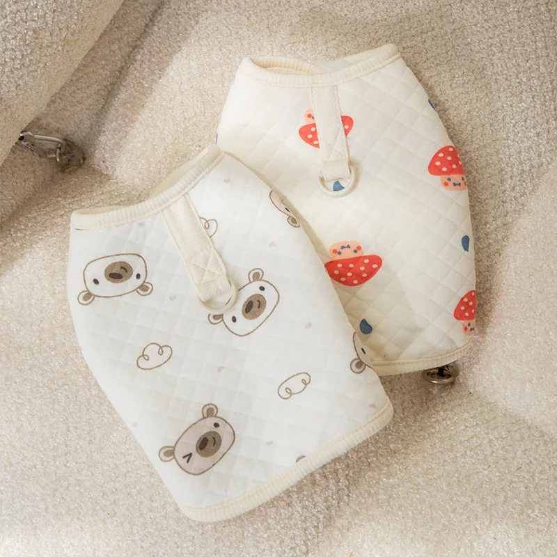 

Small Dog Box Warm Two Legs Cotton Coat Small Puppy Can Lead Vests Autumn Winter Pet Clothes Than Bear Coat