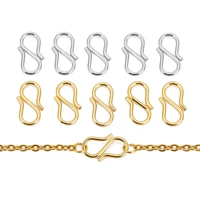 30 50pcs 316l stainless steel strong s shape diy bracelet clasps hooks end clasps connector for necklace jewelry making supplies