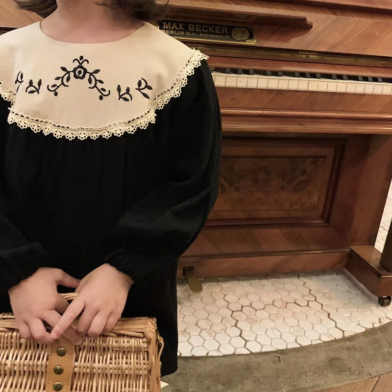 Платье принцессы с вышивкой для девочек Модная одежда маленьких Платья