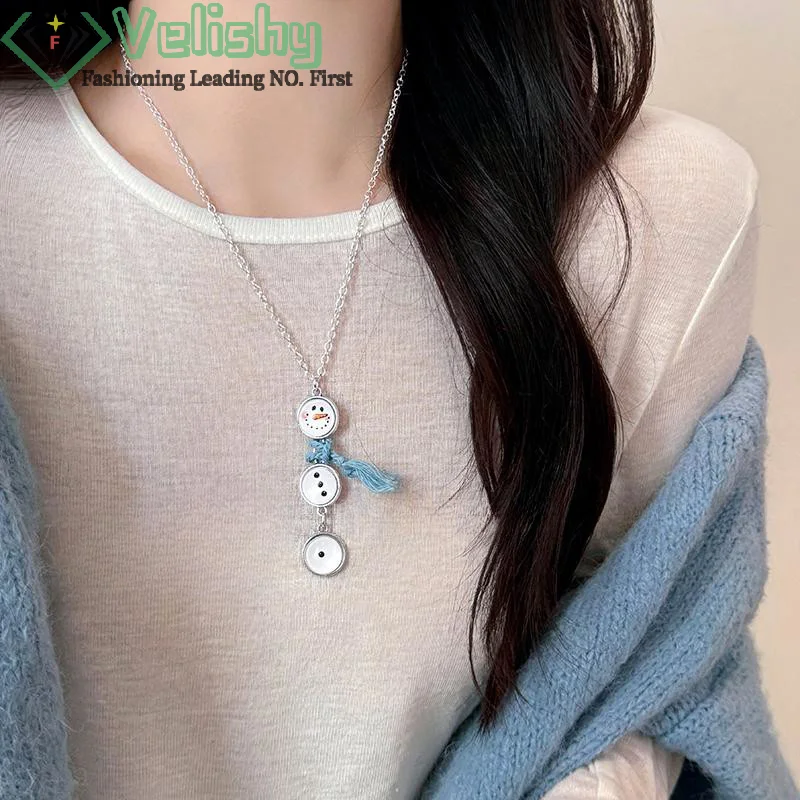 Рождественское ожерелье со снеговиком праздничная подвеска в виде снеговика