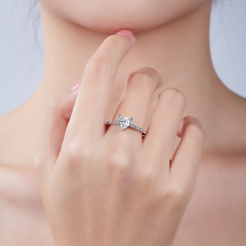 Элегантное Кольцо В Форме Сердца С Лабораторным Бриллиантовым Сертификатом Из