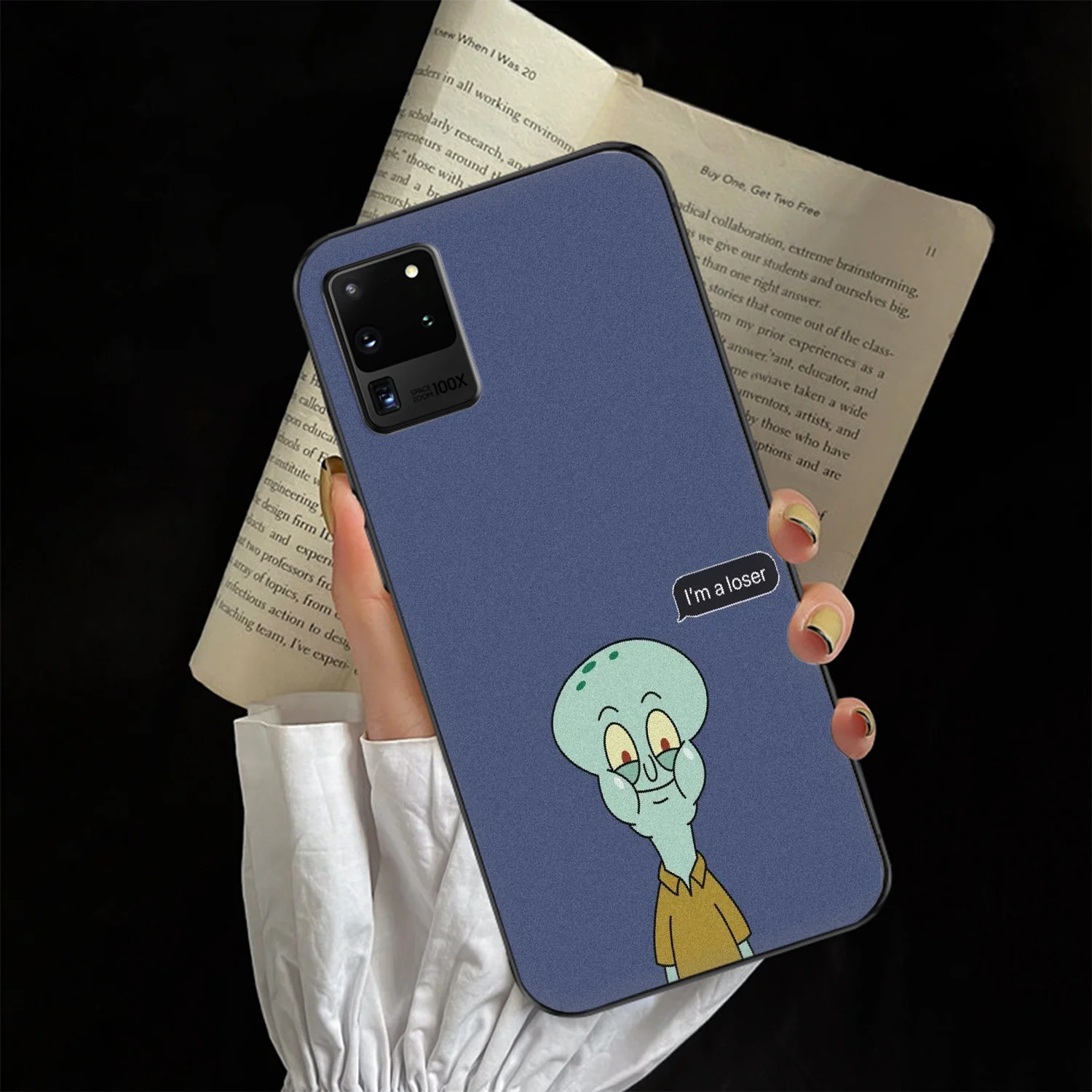 Мультяшный Сквидвард Dab Samsung Galaxy Note 4 8 9 10 20 S8 S9 S10 S10E S20 Plus UITRA Ultra black pretty |