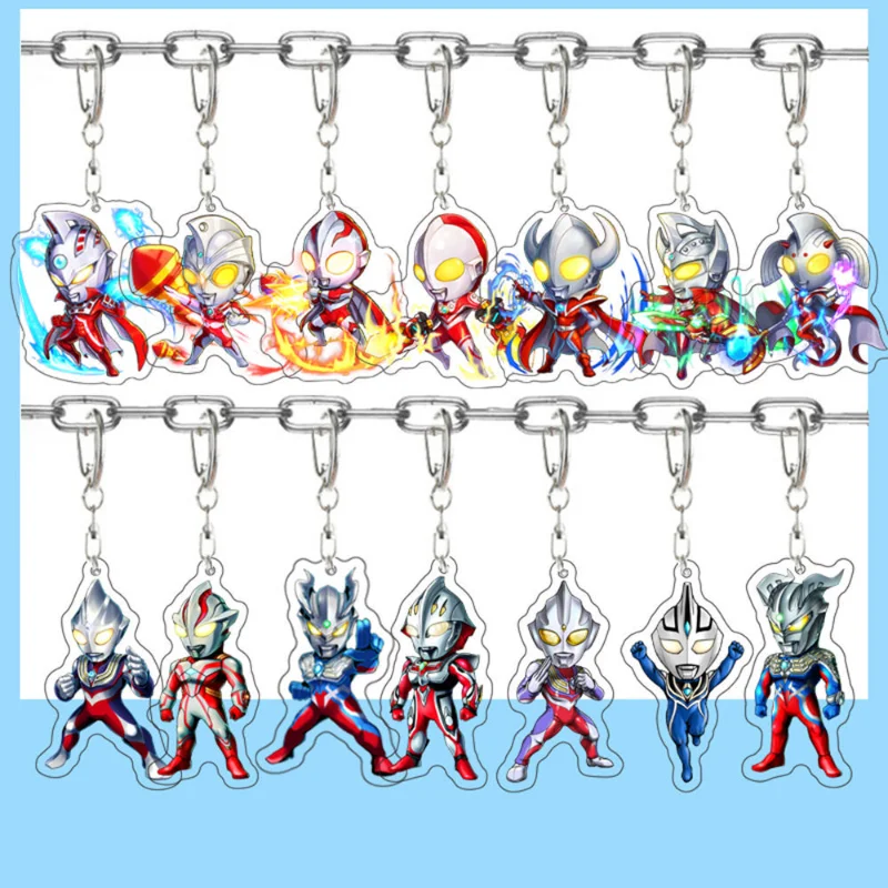 

Bandai Ultraman School Bag Pendant Tiga Sero Taiga Leo Animation Peripheral Cartoon Acrylic Keychain Pendant Jewelry Wholesale